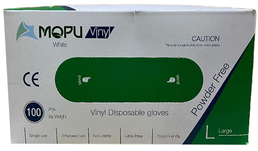 MOPU GLOVES VINYL CLEAR L